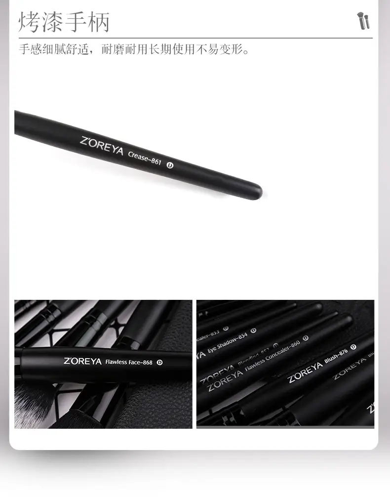 Black Wooden Handle Makeup Brush for Blending Eyeshadow — feature 10