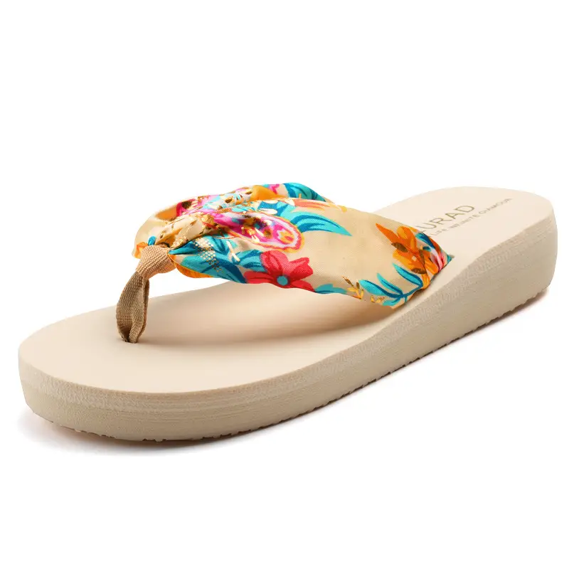 Women's Bohemian Flip Flops Mid-heel Summer Sandals
