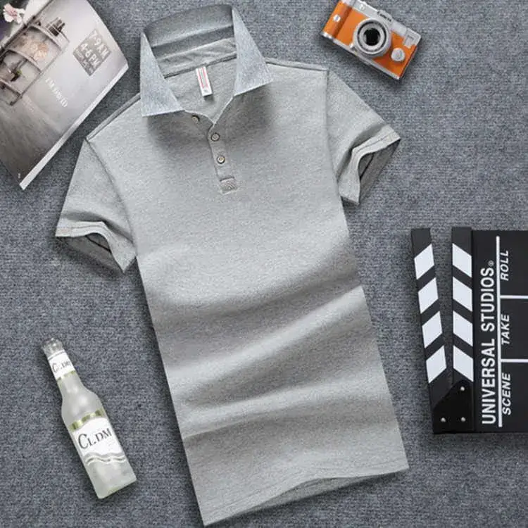 White Short-Sleeved Polo Shirt for Men - Image 8