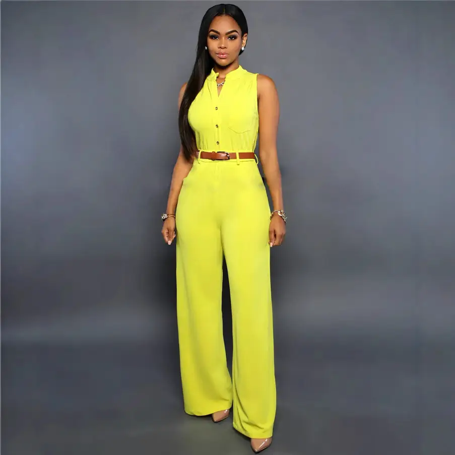 Black High-Waisted Wide-Leg Pants with Belt Single-Breasted Top