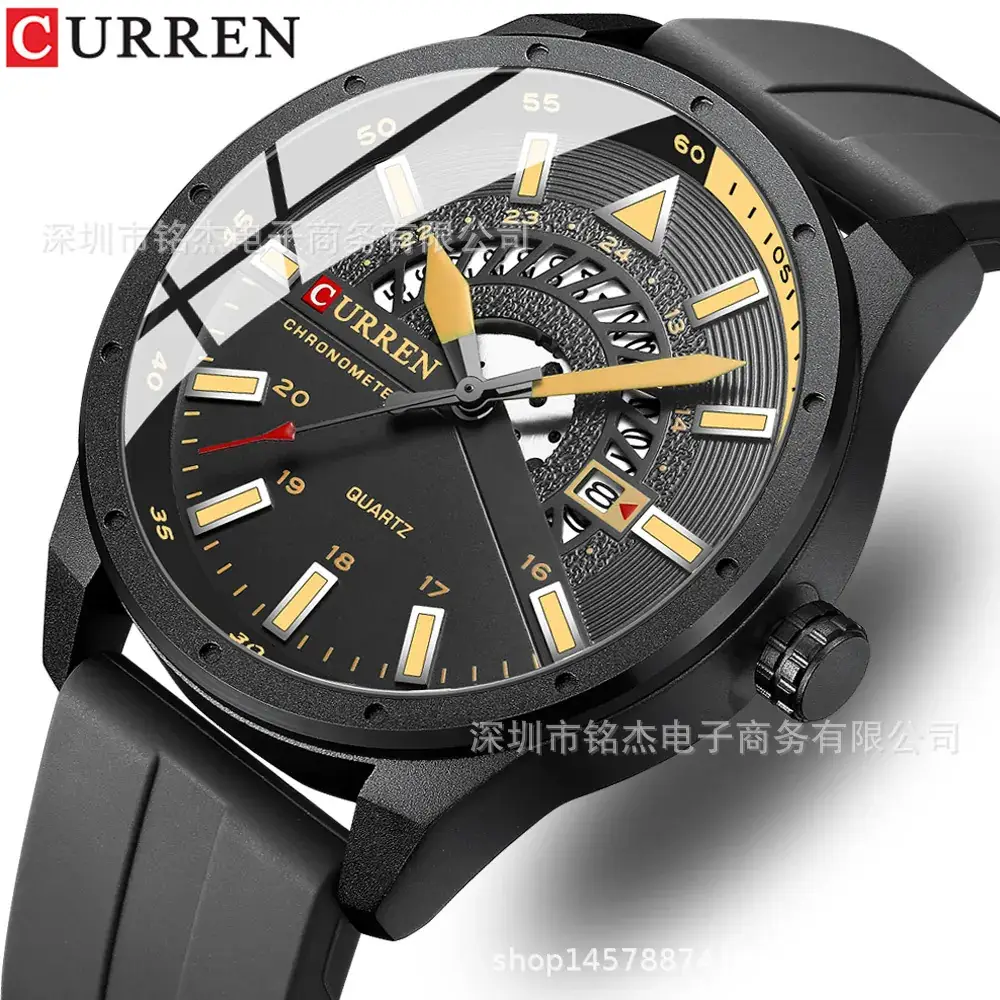 CURREN Men's Black Quartz Calendar Watch - Image 5