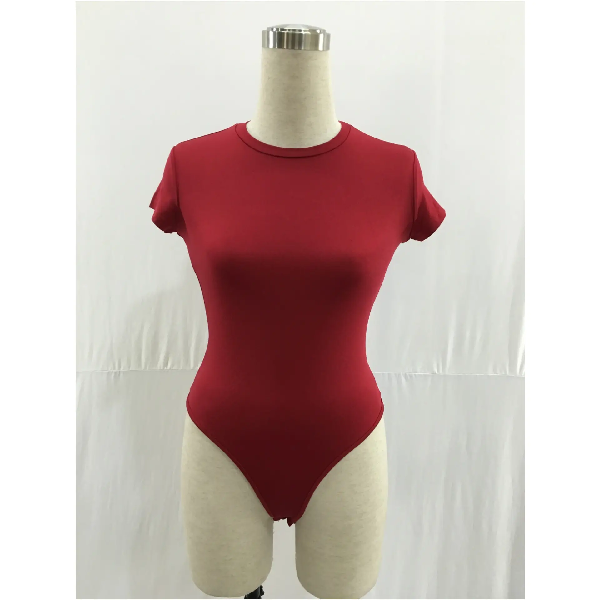 Red Short Sleeve One-Piece Body Suit for Women - Image 7
