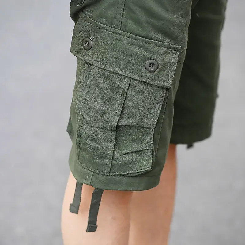 Men's Green Cargo Shorts with 5-Quilted Design - Image 12