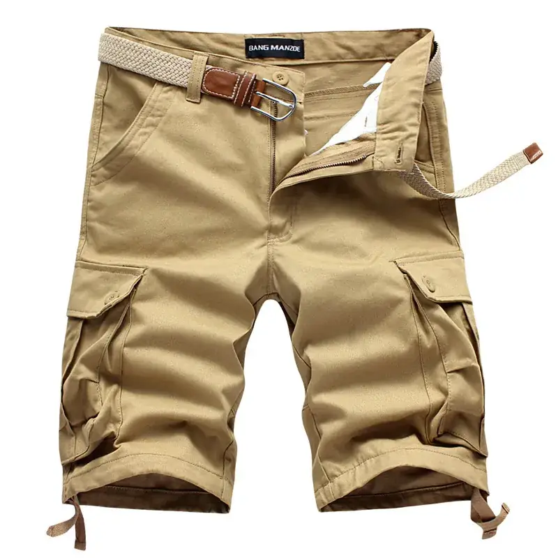 Men's Green Cargo Shorts with 5-Quilted Design - Image 13