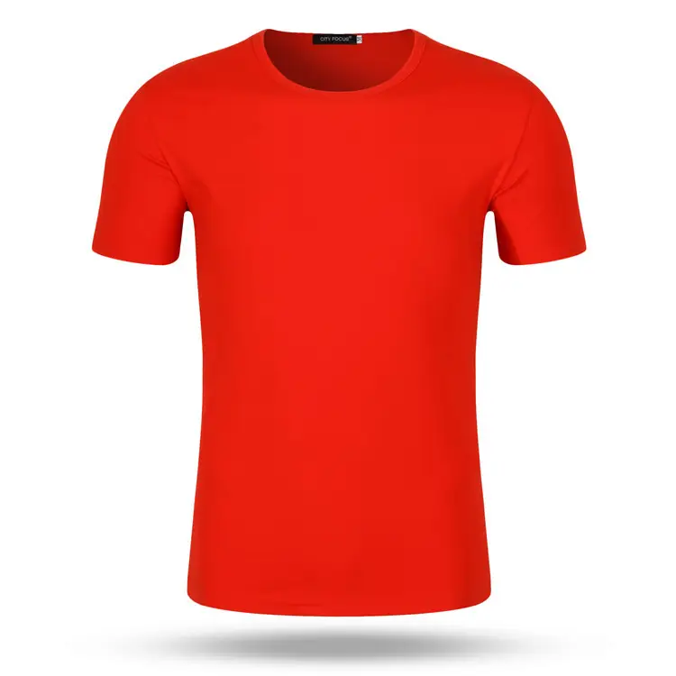 Red Round Neck Short Sleeve T-Shirt for Men Women — feature 5