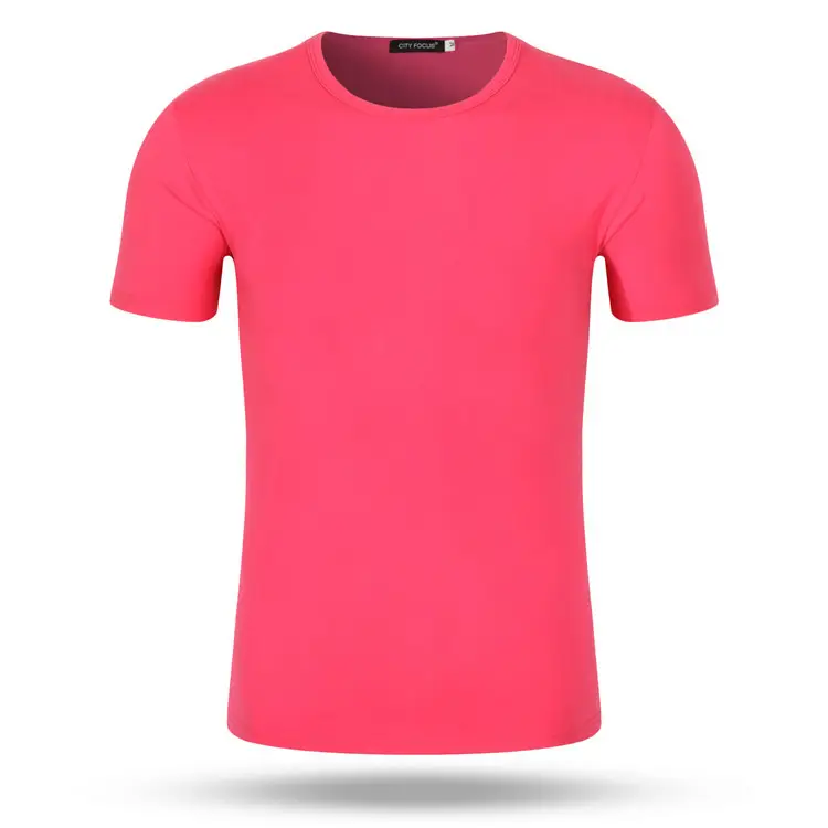 Red Round Neck Short Sleeve T-Shirt for Men Women — feature 8