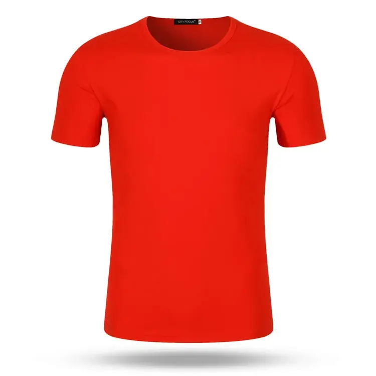 Red Round Neck Short Sleeve T-Shirt for Men Women - Image 2