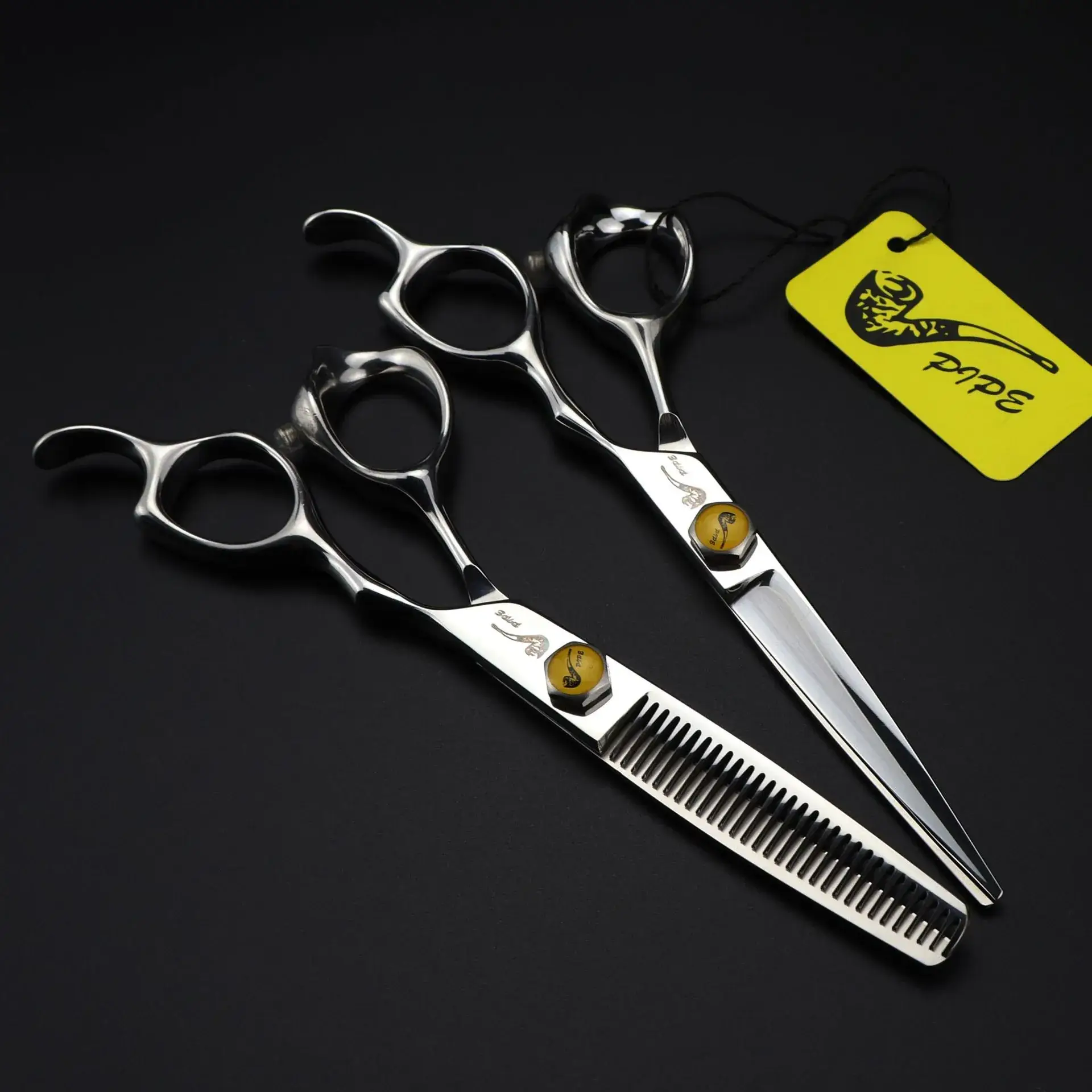 6.0 Inch Turtle Handle Barber Scissors Flat Teeth