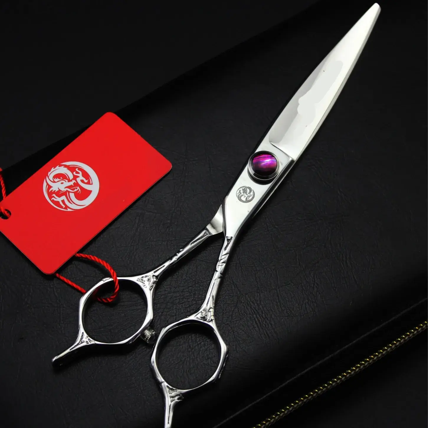 Purple Dragon Hair Scissors 6 Inch Barber Tool