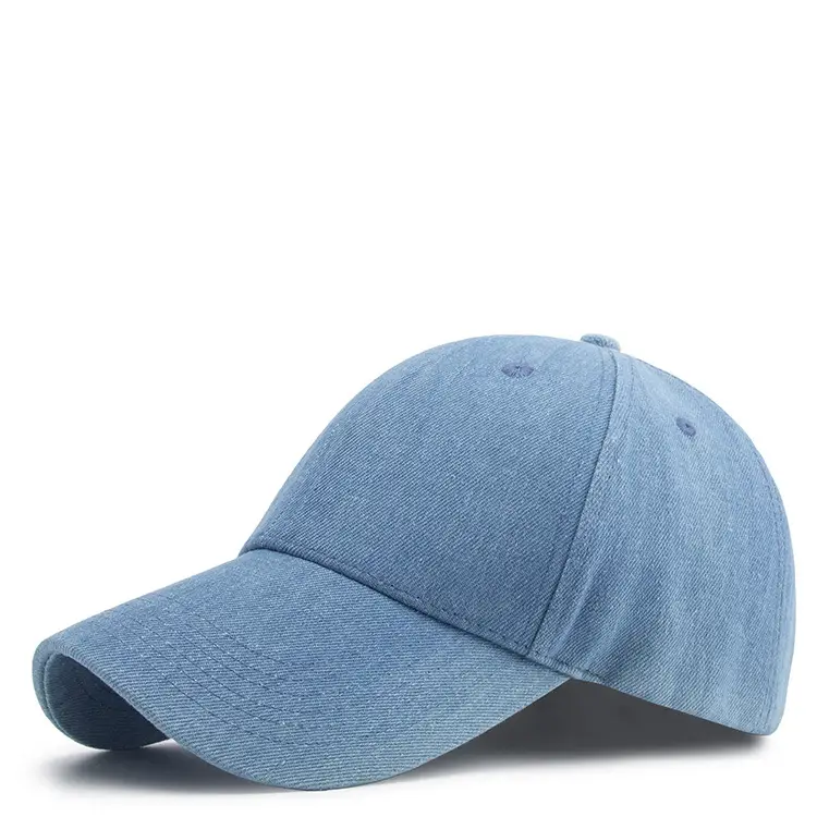 Blue Denim Washed Peaked Hat for Men Women - Image 2