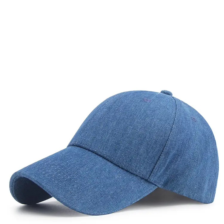 Blue Denim Washed Peaked Hat for Men Women - Image 3