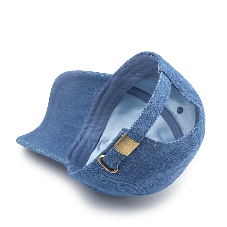 Blue Denim Washed Peaked Hat for Men Women - Image 5