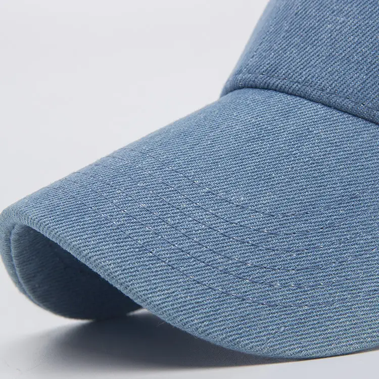 Blue Denim Washed Peaked Hat for Men Women - Image 6