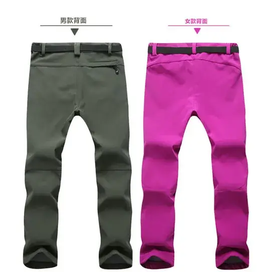 Women Black Fleece Slim Fit Ski Pants Large Winter Waterproof