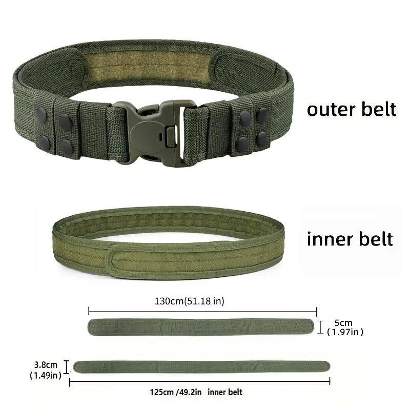 Green Tactical Velcro Belt with Plastic Buckle