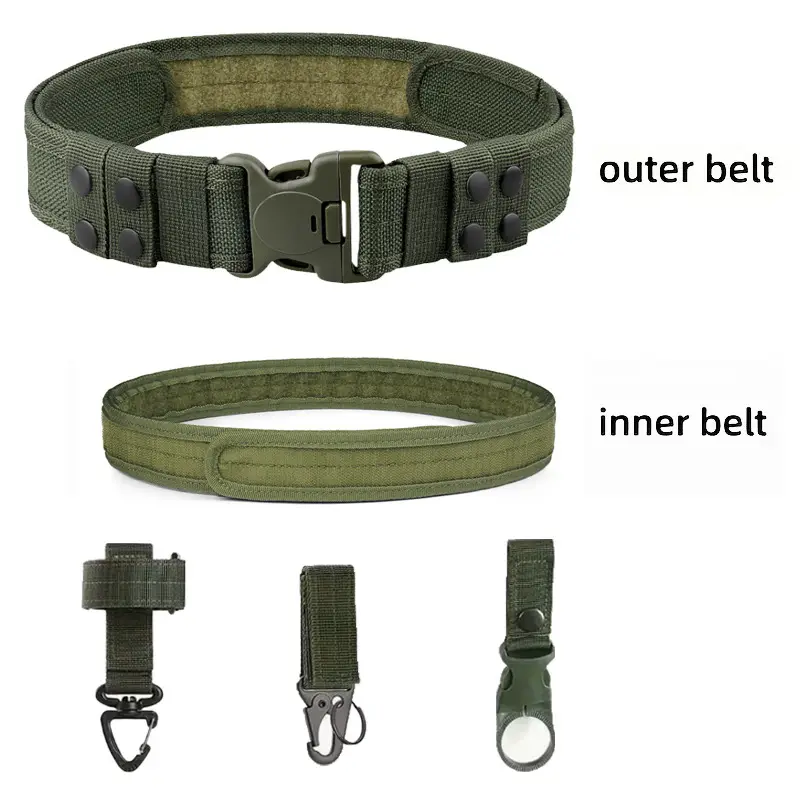 Green Tactical Velcro Belt with Plastic Buckle