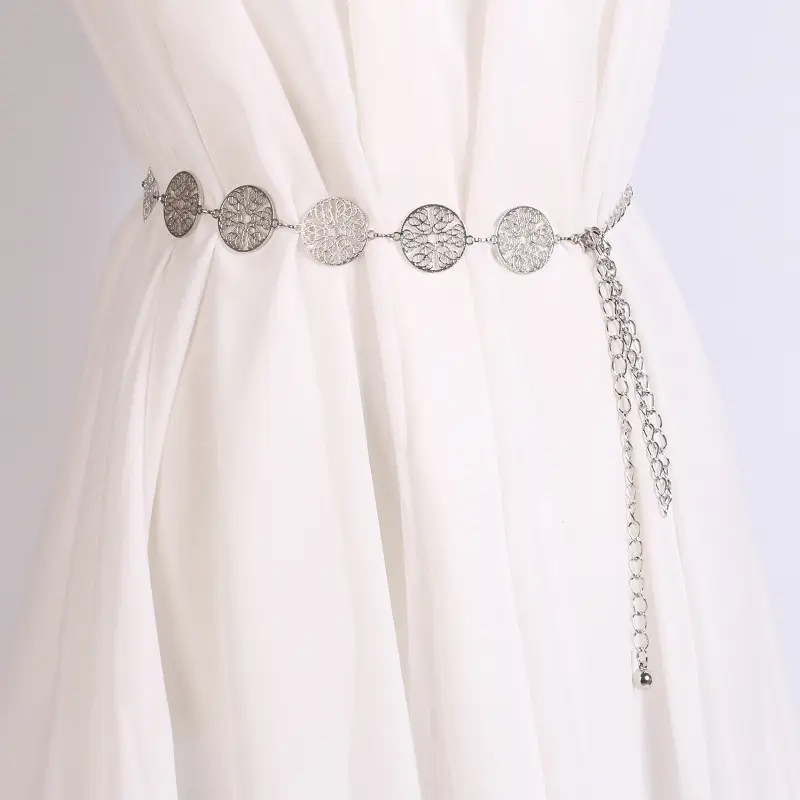 Hollow Circle Metal Waist Chain Belt for Women - Image 5