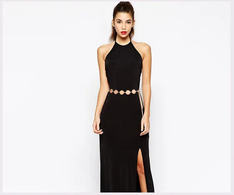 Hollow Circle Metal Waist Chain Belt for Women — feature 16