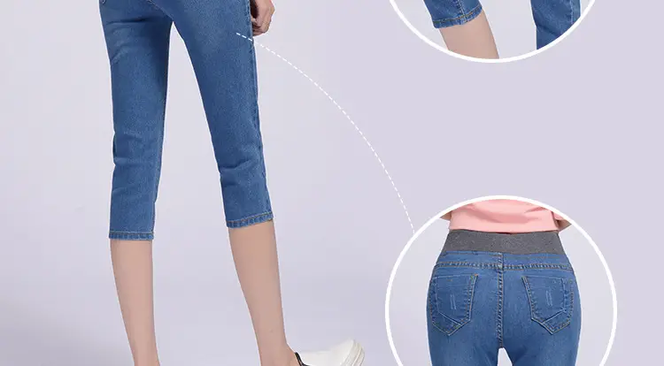 Women Korean-style Skinny Jeans Plus Size Stretch Slim Fit — feature 26