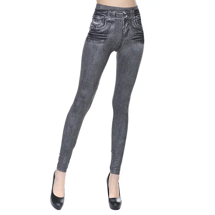 Brushed Shark Leggings Women Spring Knitted Jeans - Image 5