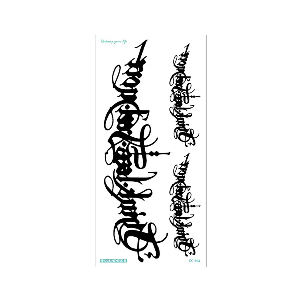 Waterproof English Letter Tattoo Sticker 3D Flower Arm Tattoo - Image 3