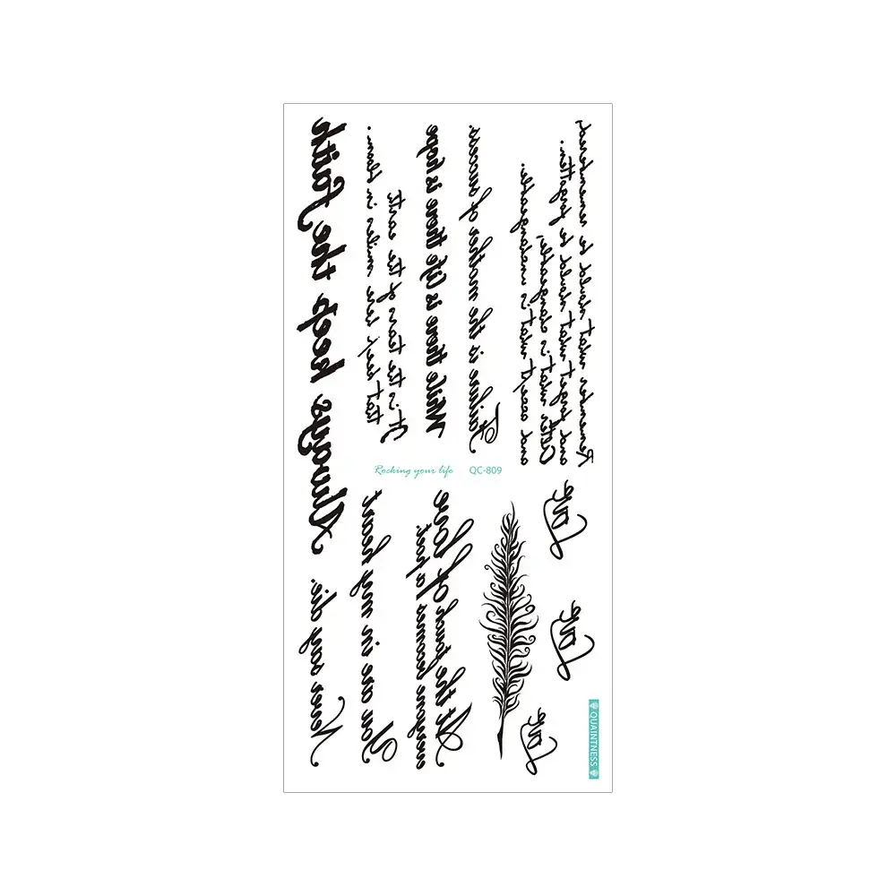 Waterproof English Letter Tattoo Sticker 3D Flower Arm Tattoo - Image 6