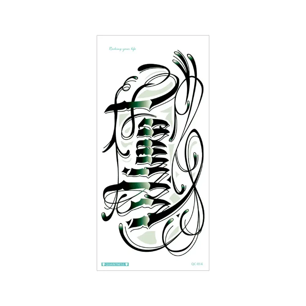 Waterproof English Letter Tattoo Sticker 3D Flower Arm Tattoo - Image 8