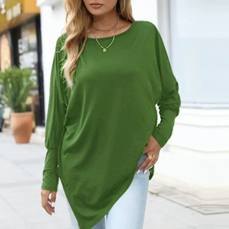 Long Sleeve Irregular T-Shirt Black Large - Image 2