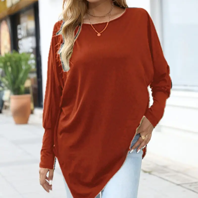Long Sleeve Irregular T-Shirt Black Large - Image 5