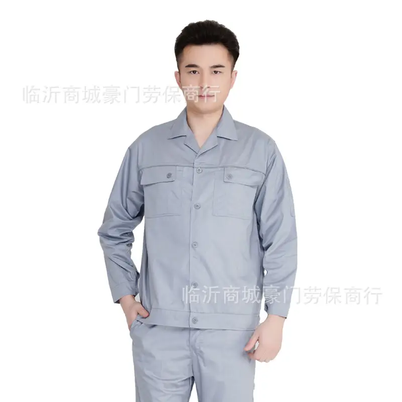 Summer Light Blue Cotton Labor Overalls for Men - Image 2