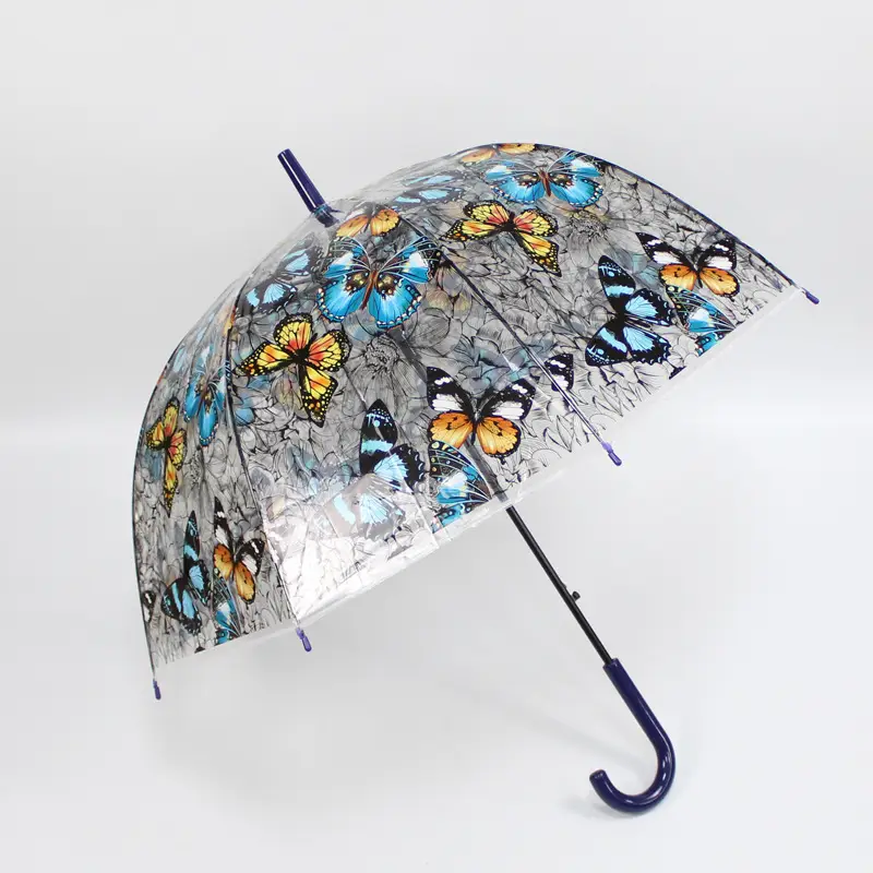Transparent Moustache Umbrella with House Construction & Long Handle - Image 15