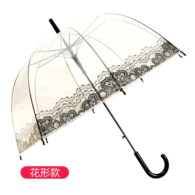 Transparent Moustache Umbrella with House Construction & Long Handle - Image 3