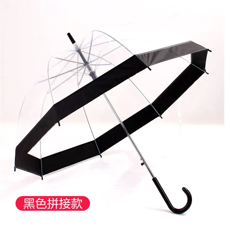 Transparent Moustache Umbrella with House Construction & Long Handle - Image 4