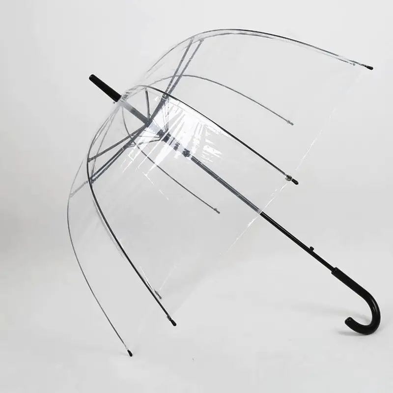 Transparent Moustache Umbrella with House Construction & Long Handle - Image 7