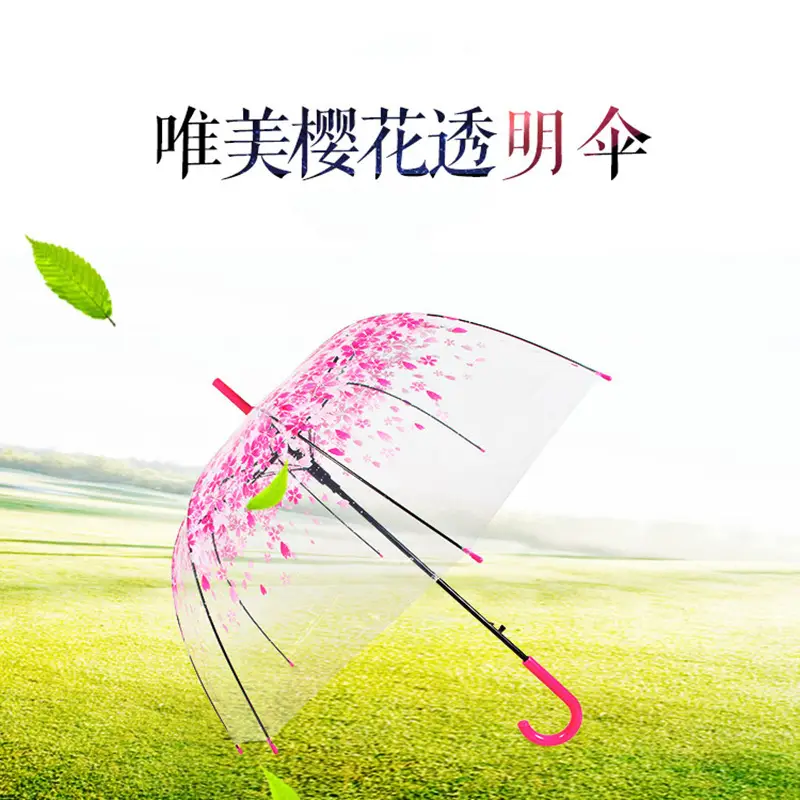 Transparent Moustache Umbrella with House Construction & Long Handle - Image 8