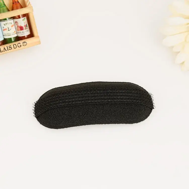 Black Puffy Hair Pad for Root Protection - Image 3