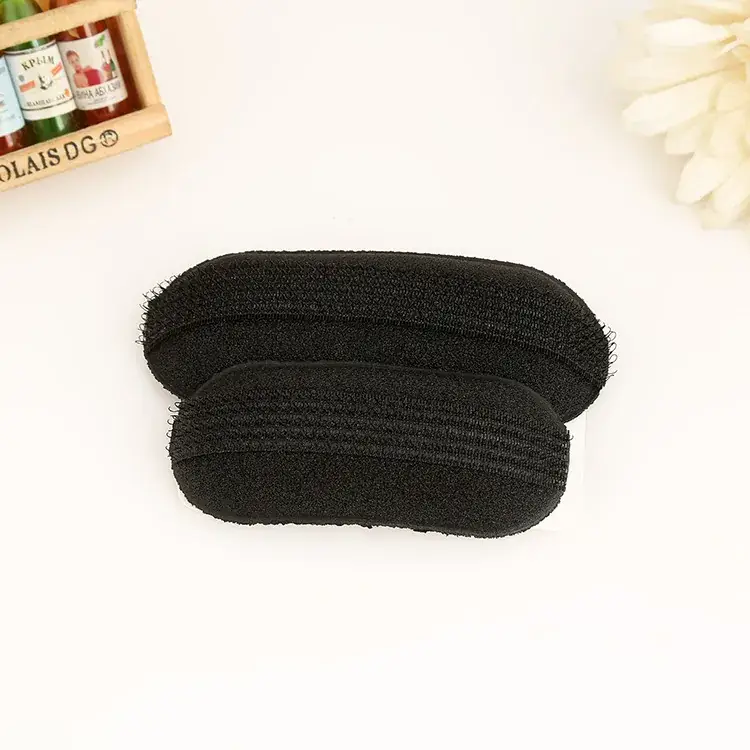 Black Puffy Hair Pad for Root Protection