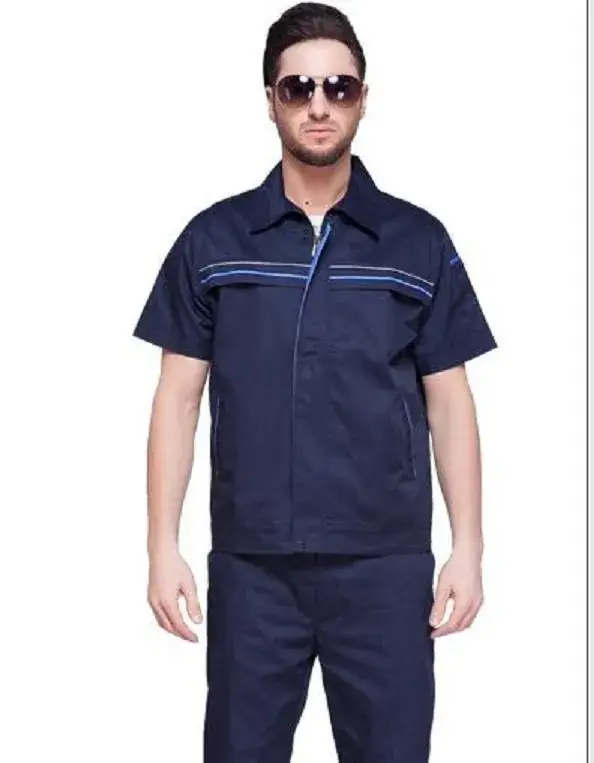 Men Grey Short Sleeve Work Suit Summer Suit - Image 2