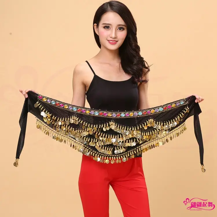 Indian Belly Dance Waist Chain 328 Gold Coin Belt - Image 2
