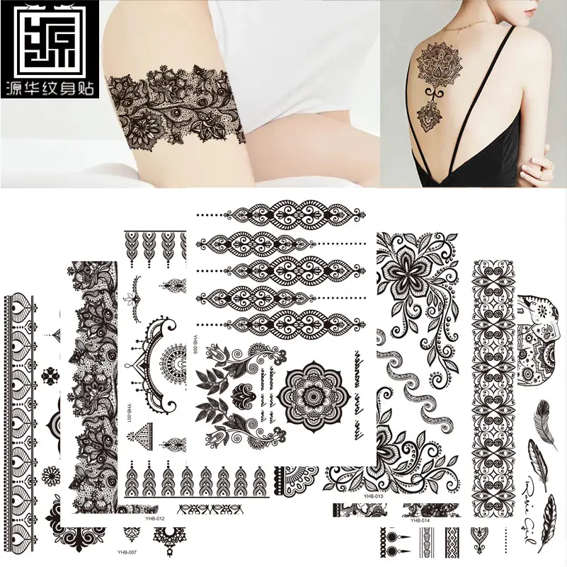 Lace tattoo stickers factory spot wholesale tattoo stickers large favorably bride tattoo stickers