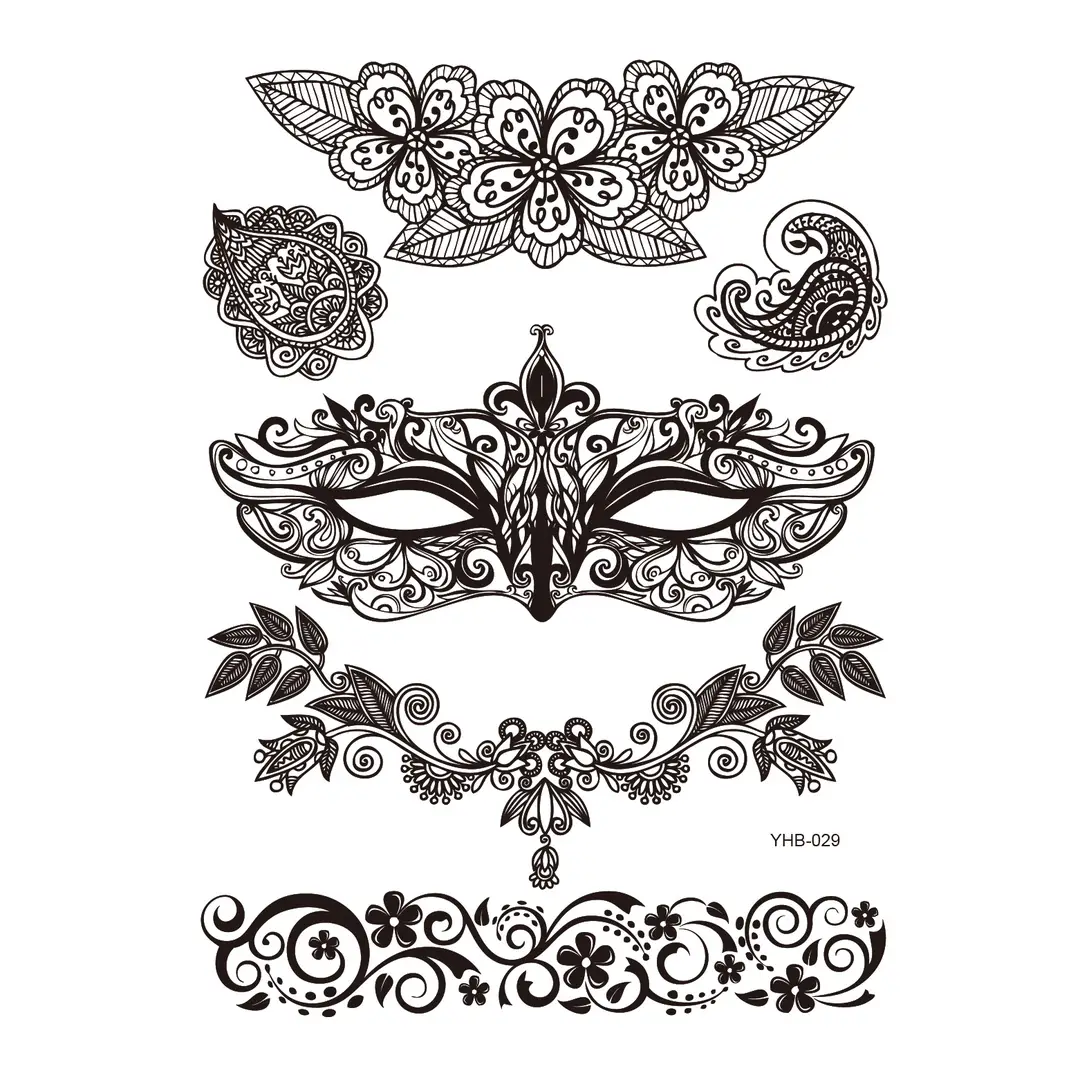 Lace tattoo stickers factory spot wholesale tattoo stickers large favorably bride tattoo stickers