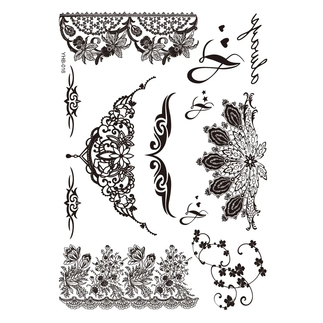 Lace tattoo stickers factory spot wholesale tattoo stickers large favorably bride tattoo stickers
