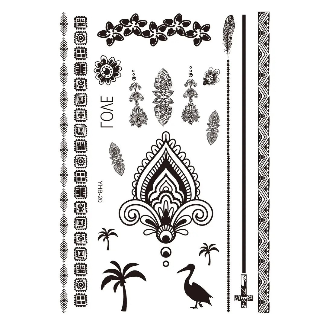 Lace tattoo stickers factory spot wholesale tattoo stickers large favorably bride tattoo stickers