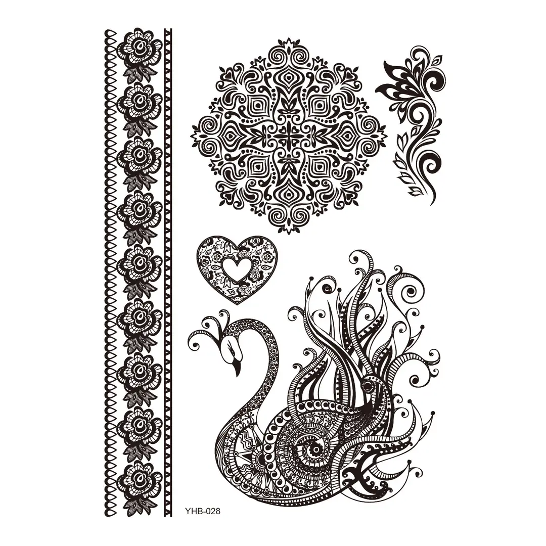Lace tattoo stickers factory spot wholesale tattoo stickers large favorably bride tattoo stickers