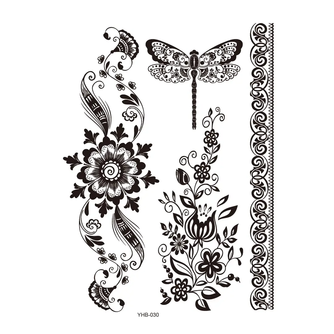 Lace tattoo stickers factory spot wholesale tattoo stickers large favorably bride tattoo stickers