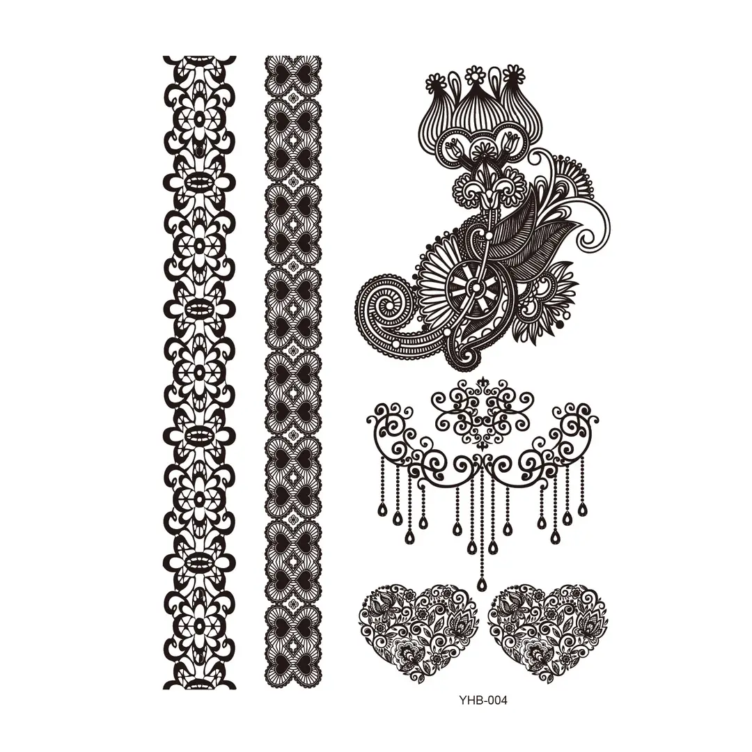Lace tattoo stickers factory spot wholesale tattoo stickers large favorably bride tattoo stickers