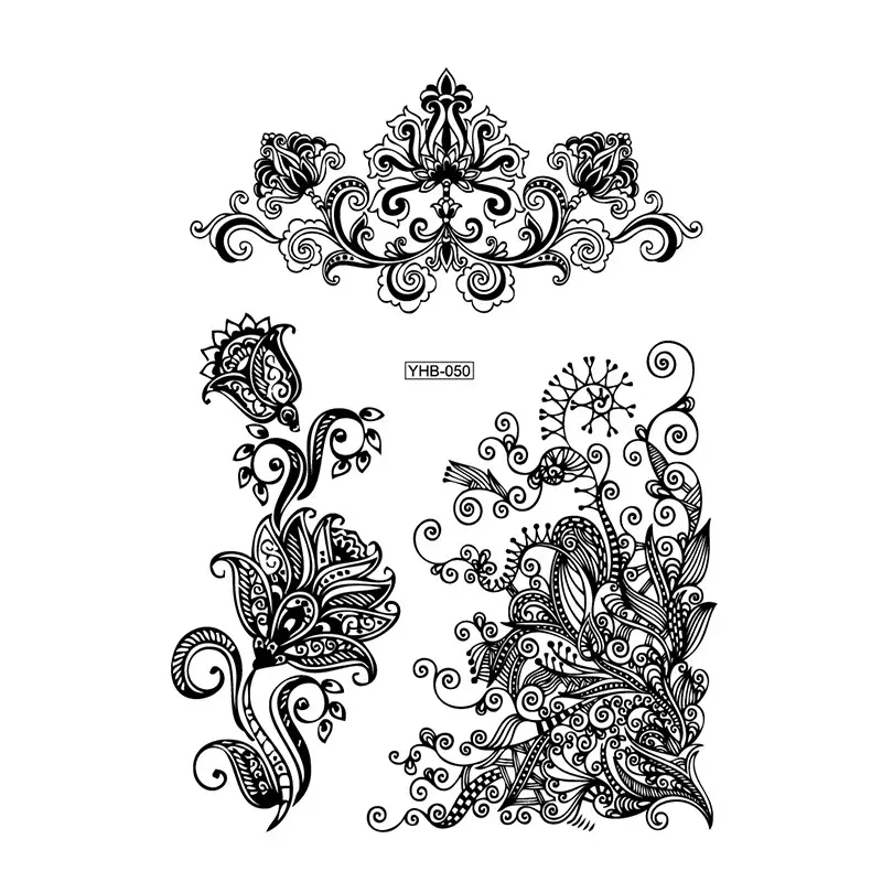 Lace tattoo stickers factory spot wholesale tattoo stickers large favorably bride tattoo stickers
