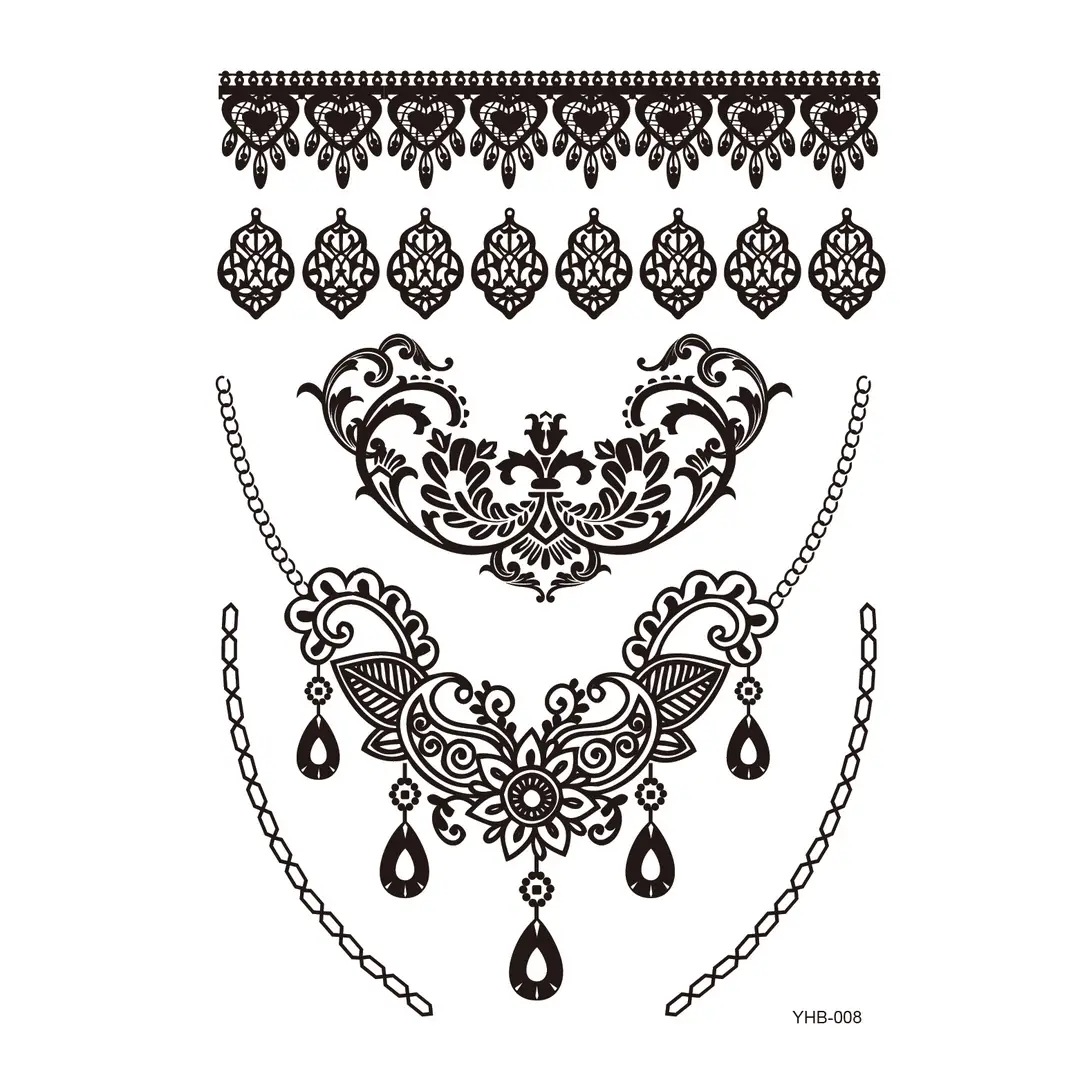 Lace tattoo stickers factory spot wholesale tattoo stickers large favorably bride tattoo stickers