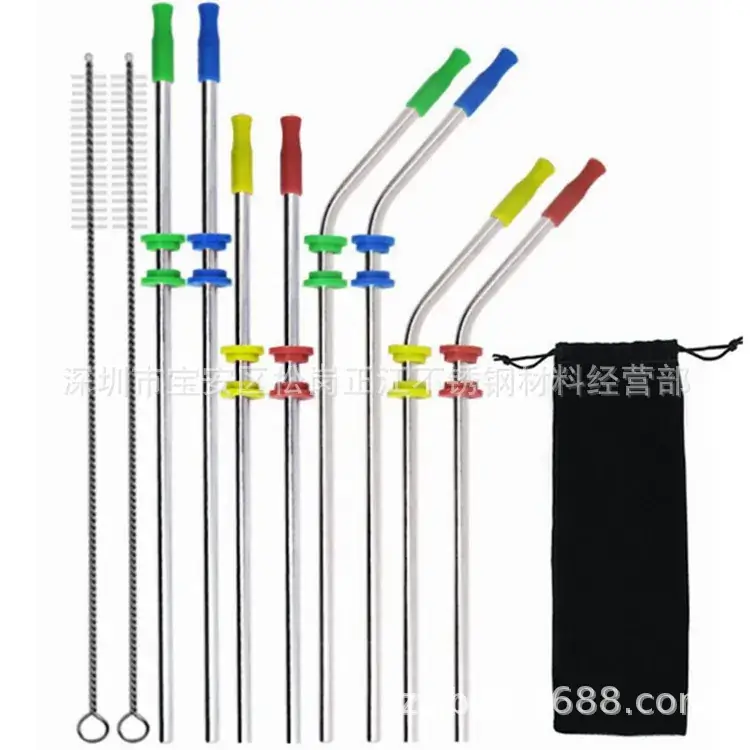 Stainless Steel Curved Straws Set 10.5" - Image 3
