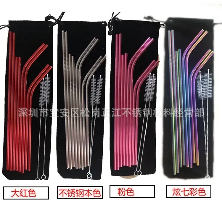 Stainless Steel Curved Straws Set 10.5" - Image 5